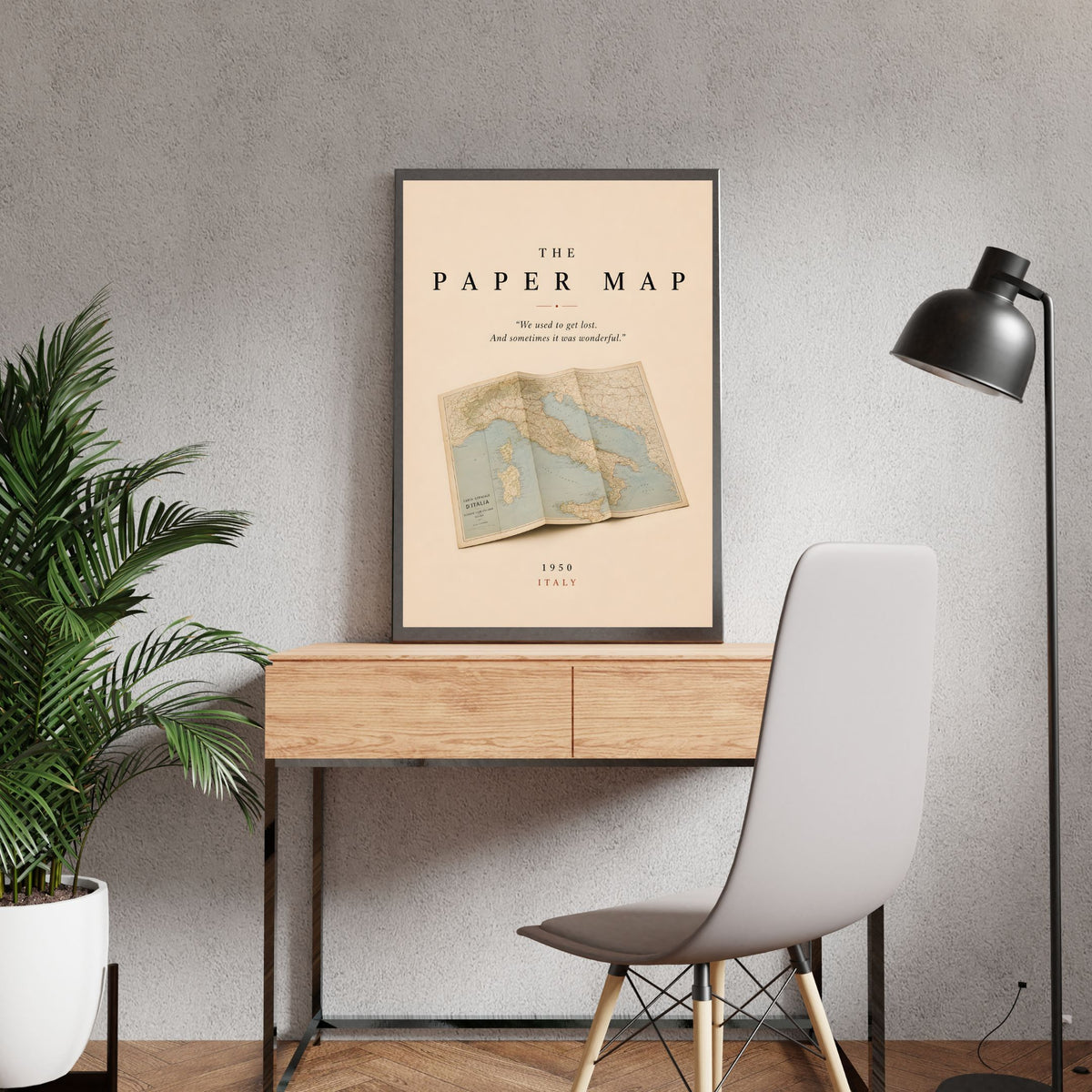 The Paper Map Poster – Vintage Road Map Travel Wall Art