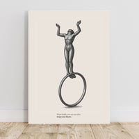 Suspended Figure Poster – "What Holds You Up Can Trap You" Wall Art