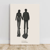 Diverging Shadows Poster – "Left Together, Arrived Alone" Wall Art