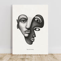 Minimalist Dual Face Poster – Abstract Duality Wall Art