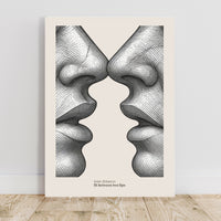 Two Lips Poster – Minimalist Distance & Longing Wall Art