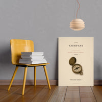 The Compass Poster – Antique Brass Compass Wall Art
