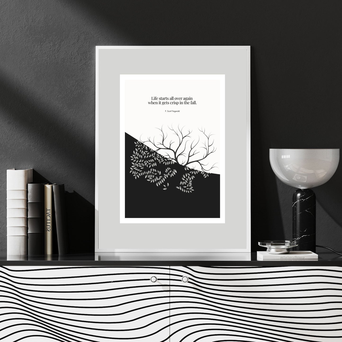 F. Scott Fitzgerald Quote Print – "Life starts all over again.."