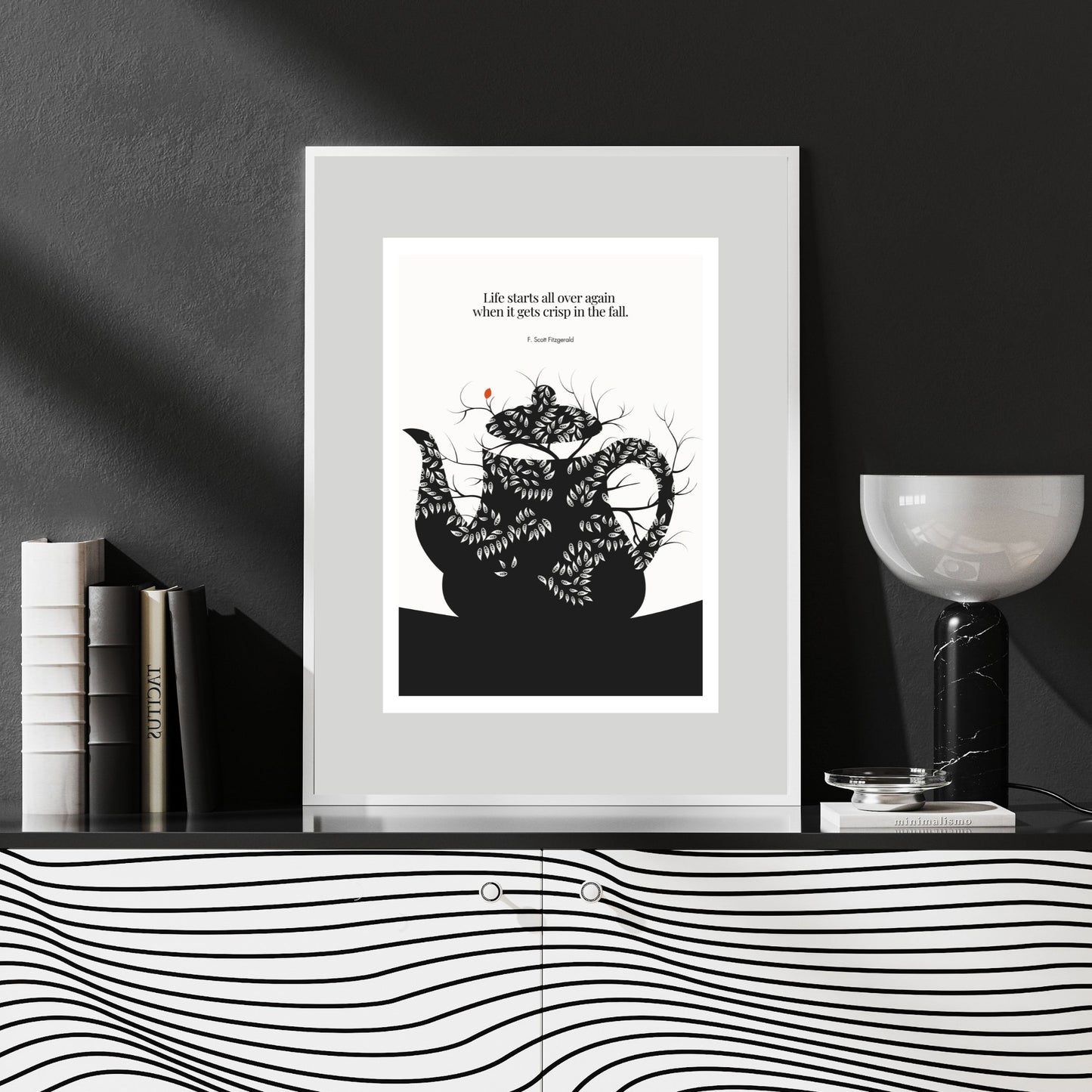 F. Scott Fitzgerald Quote Print - "Life starts all over again" Wall Art Poster