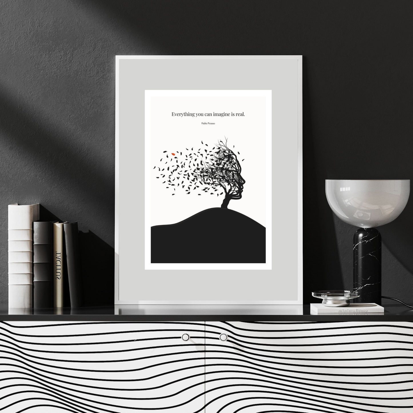 Pablo Picasso Quote Print – "Everything you can imagine is real" Wall Art Poster