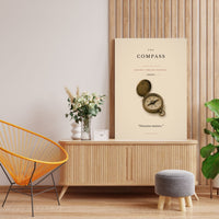 The Compass Poster – Antique Brass Compass Wall Art