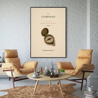 The Compass Poster – Antique Brass Compass Wall Art