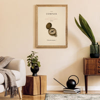 The Compass Poster – Antique Brass Compass Wall Art