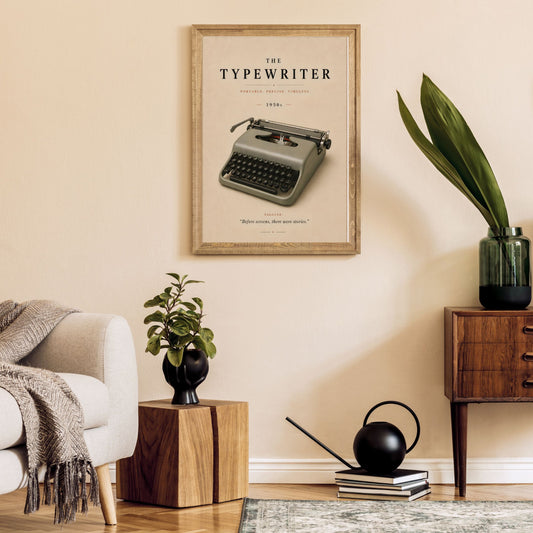 The Typewriter Poster – Vintage Typewriter Wall Art for Writers