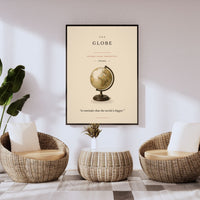 The Globe Poster – Vintage Desk Globe Travel Wall Art