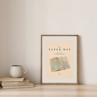 The Paper Map Poster – Vintage Road Map Travel Wall Art
