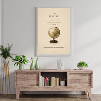 The Globe Poster – Vintage Desk Globe Travel Wall Art