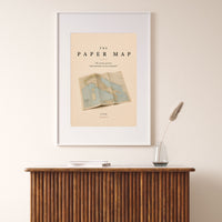 The Paper Map Poster – Vintage Road Map Travel Wall Art