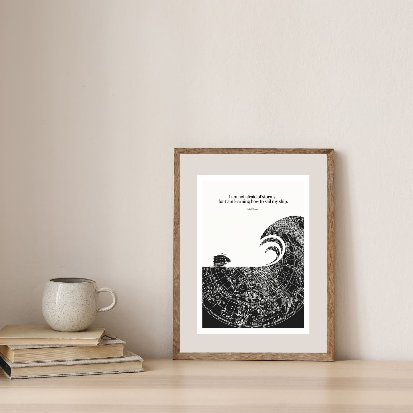 Little Women Quote Print - "I am not afraid of storms" Wall Art Poster