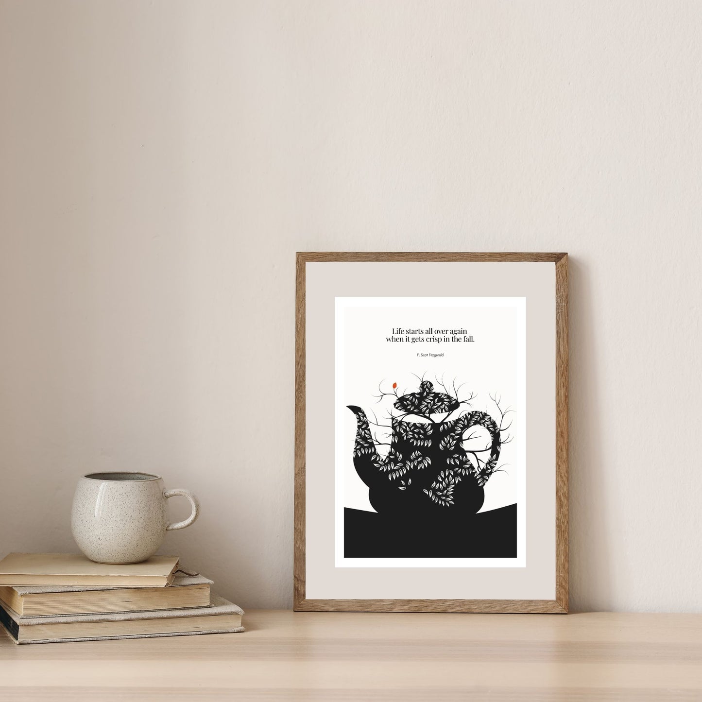 F. Scott Fitzgerald Quote Print - "Life starts all over again" Wall Art Poster