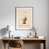 The Globe Poster – Vintage Desk Globe Travel Wall Art