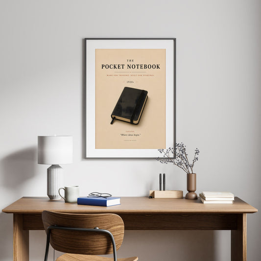 The Pocket Notebook Poster – Vintage Writer's Wall Art