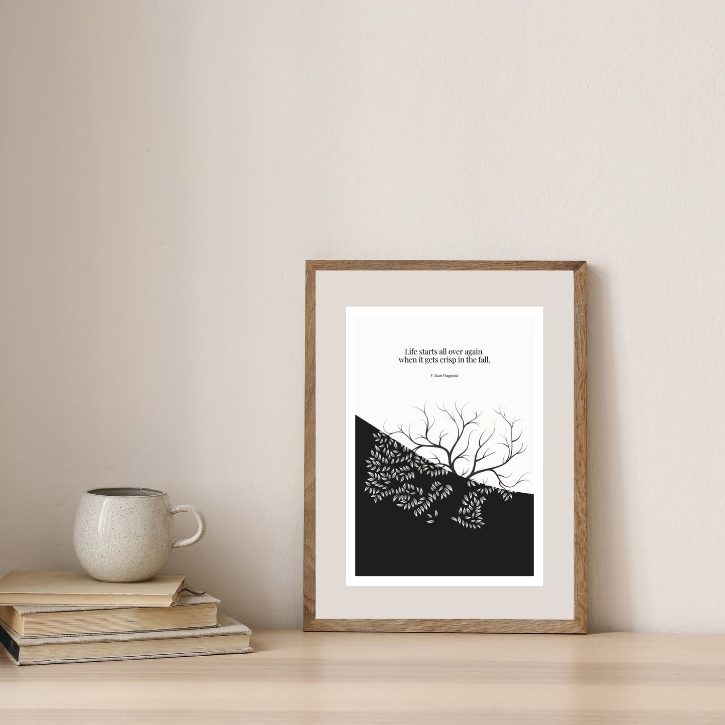 F. Scott Fitzgerald Quote Print – "Life starts all over again.."