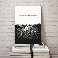 Minimalist Roots Poster – Hidden Depth Conceptual Wall Art