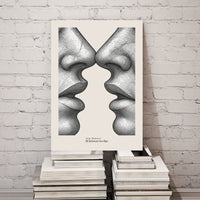 Two Lips Poster – Minimalist Distance & Longing Wall Art
