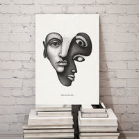 Minimalist Dual Face Poster – Abstract Duality Wall Art