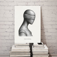 Blindfolded Figure Poster – "Seeing Is Not Knowing" Conceptual Wall Art