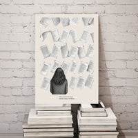 Scattered Pages Poster – "What Mattered Most Rarely Stays Written" Wall Art