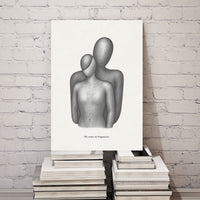 "We Meet in Fragments" Poster – Abstract Overlapping Figures Wall Art
