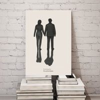 Diverging Shadows Poster – "Left Together, Arrived Alone" Wall Art