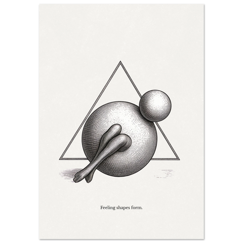 Feeling Shapes Form – Minimalist Abstract Geometry Poster, Conceptual Emotional Wall Art