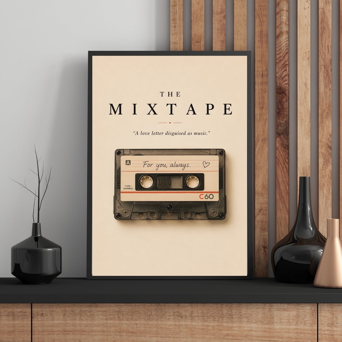 The Mixtape Poster – 1980s Cassette Tape Wall Art