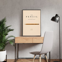 The Pencil Poster – Minimalist Pencil Wall Art for Creatives
