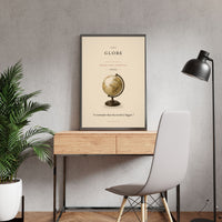 The Globe Poster – Vintage Desk Globe Travel Wall Art