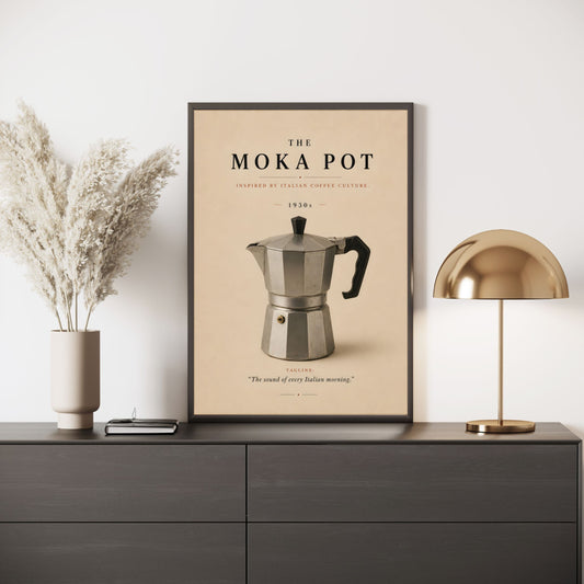 The Moka Pot Poster – Italian Coffee Kitchen Wall Art