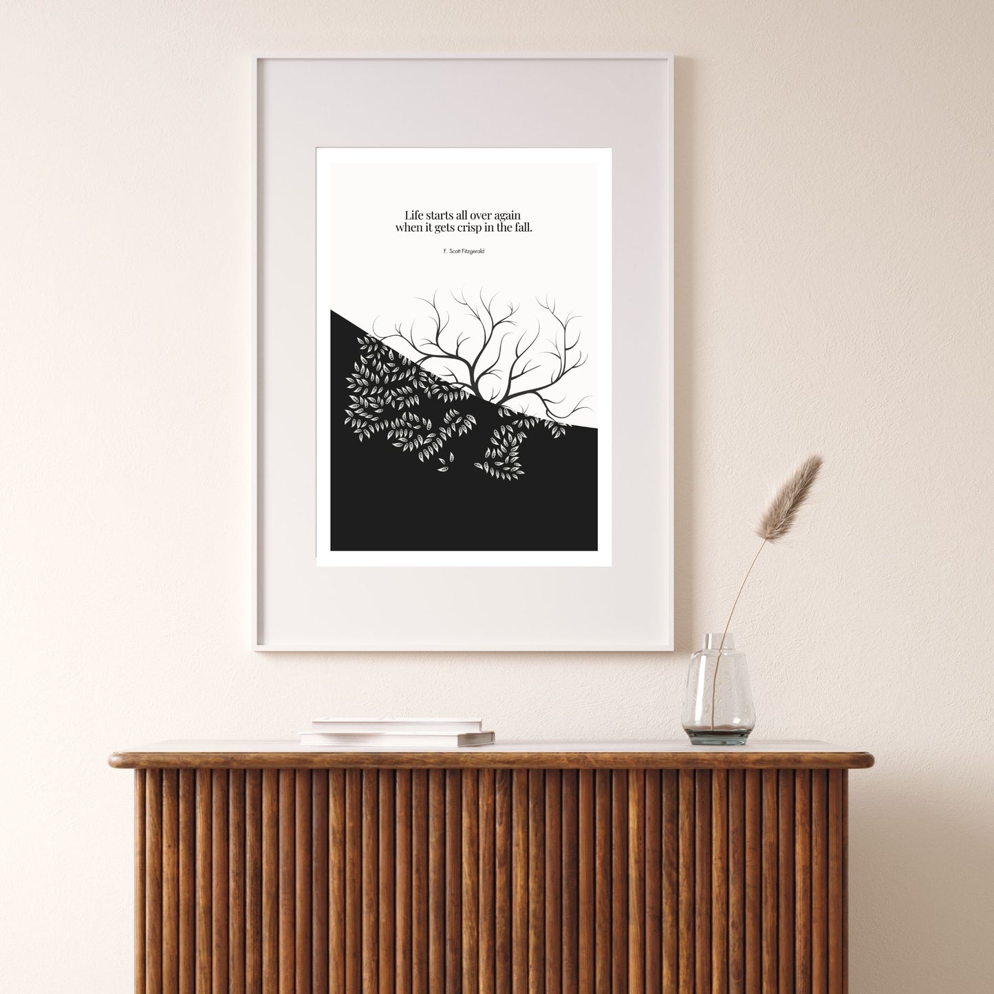 F. Scott Fitzgerald Quote Print – "Life starts all over again.."