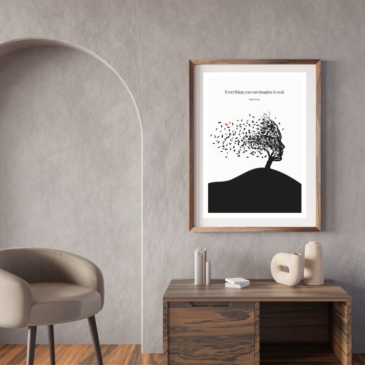 Pablo Picasso Quote Print – "Everything you can imagine is real" Wall Art Poster