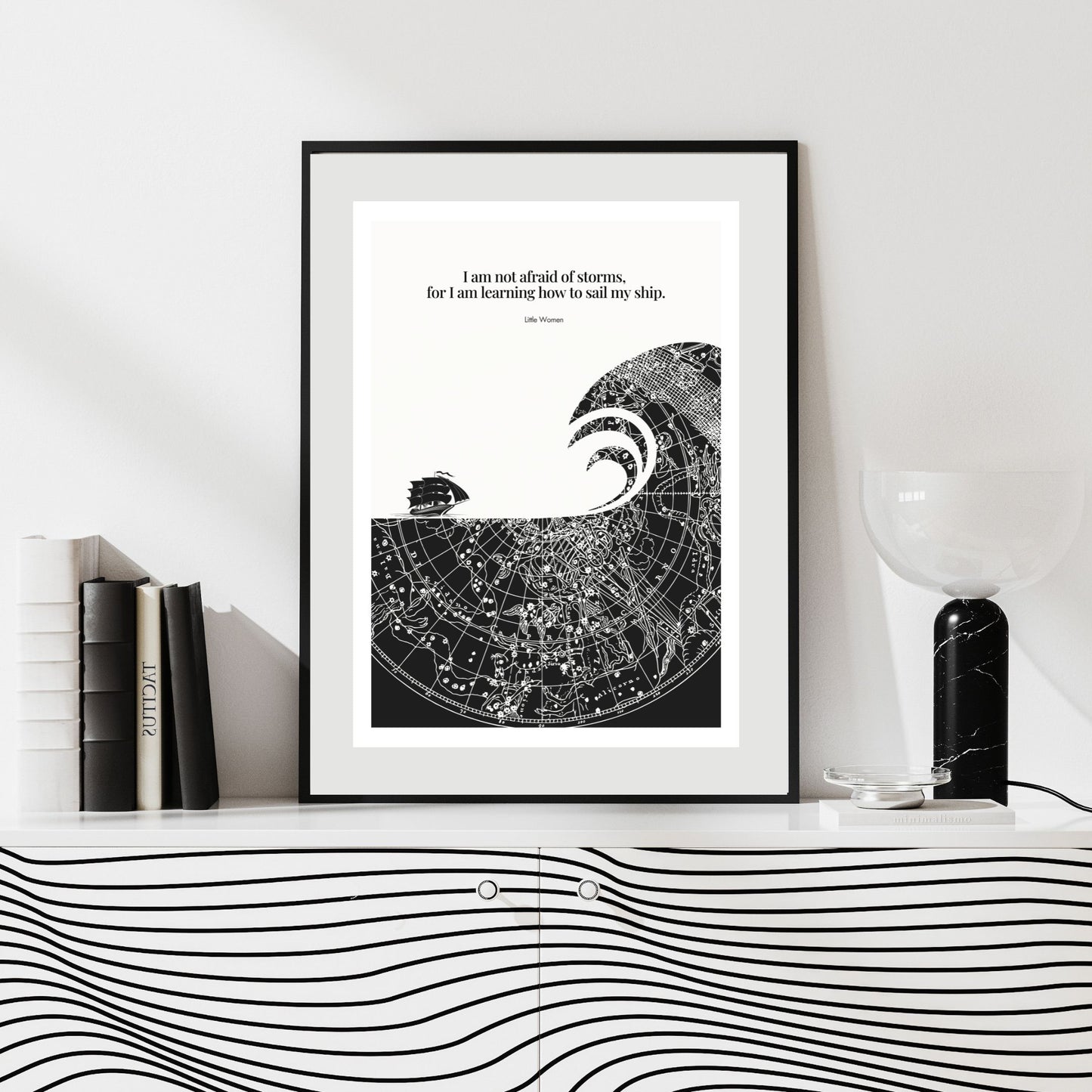 Little Women Quote Print - "I am not afraid of storms" Wall Art Poster