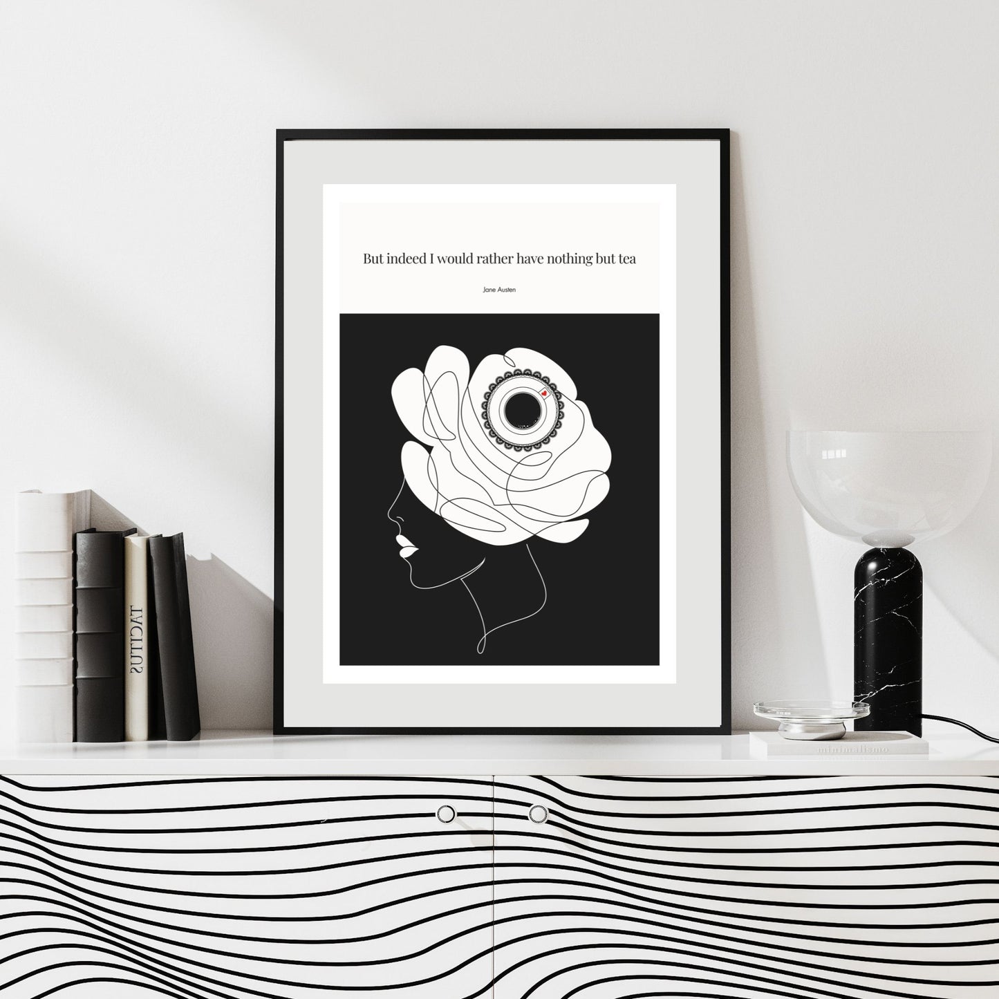 Jane Austen Quote Poster - |"But indeed I would rather have nothing but tea."