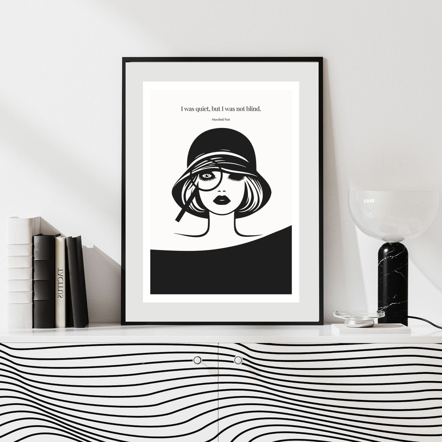 Mansfield Park Quote Print – "I was quiet, but I was not blind" Wall Art Poster
