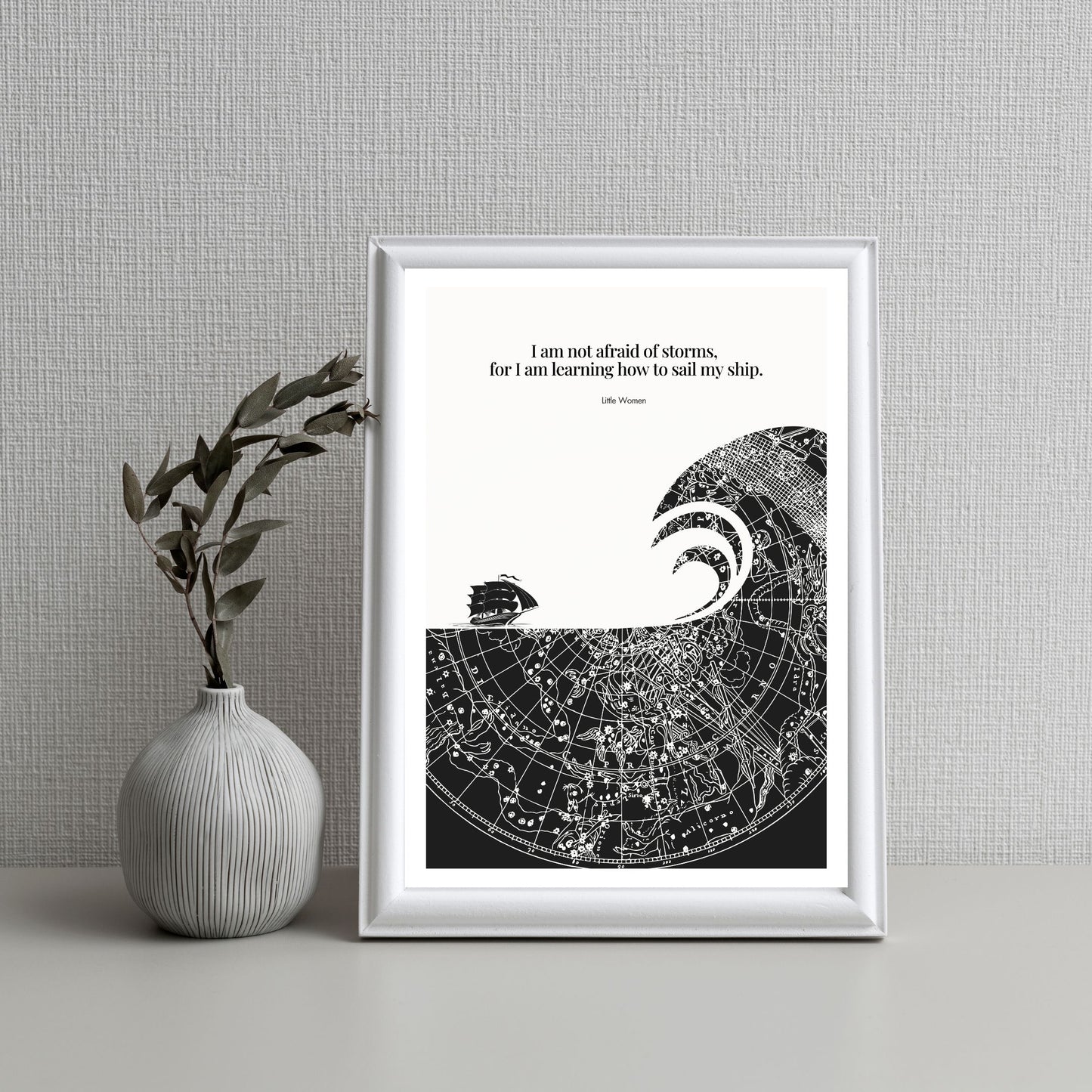 Little Women Quote Print - "I am not afraid of storms" Wall Art Poster