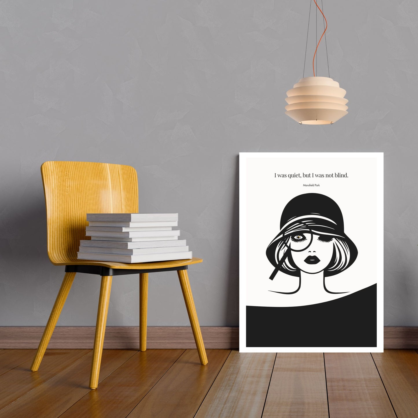 Mansfield Park Quote Print – "I was quiet, but I was not blind" Wall Art Poster