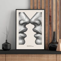 Two Lips Poster – Minimalist Distance & Longing Wall Art