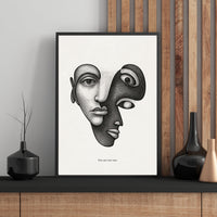 Minimalist Dual Face Poster – Abstract Duality Wall Art
