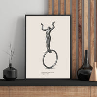 Suspended Figure Poster – "What Holds You Up Can Trap You" Wall Art