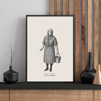 Engraving Art Poster – Quiet Strength Vintage Wall Art