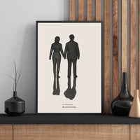 Diverging Shadows Poster – "Left Together, Arrived Alone" Wall Art