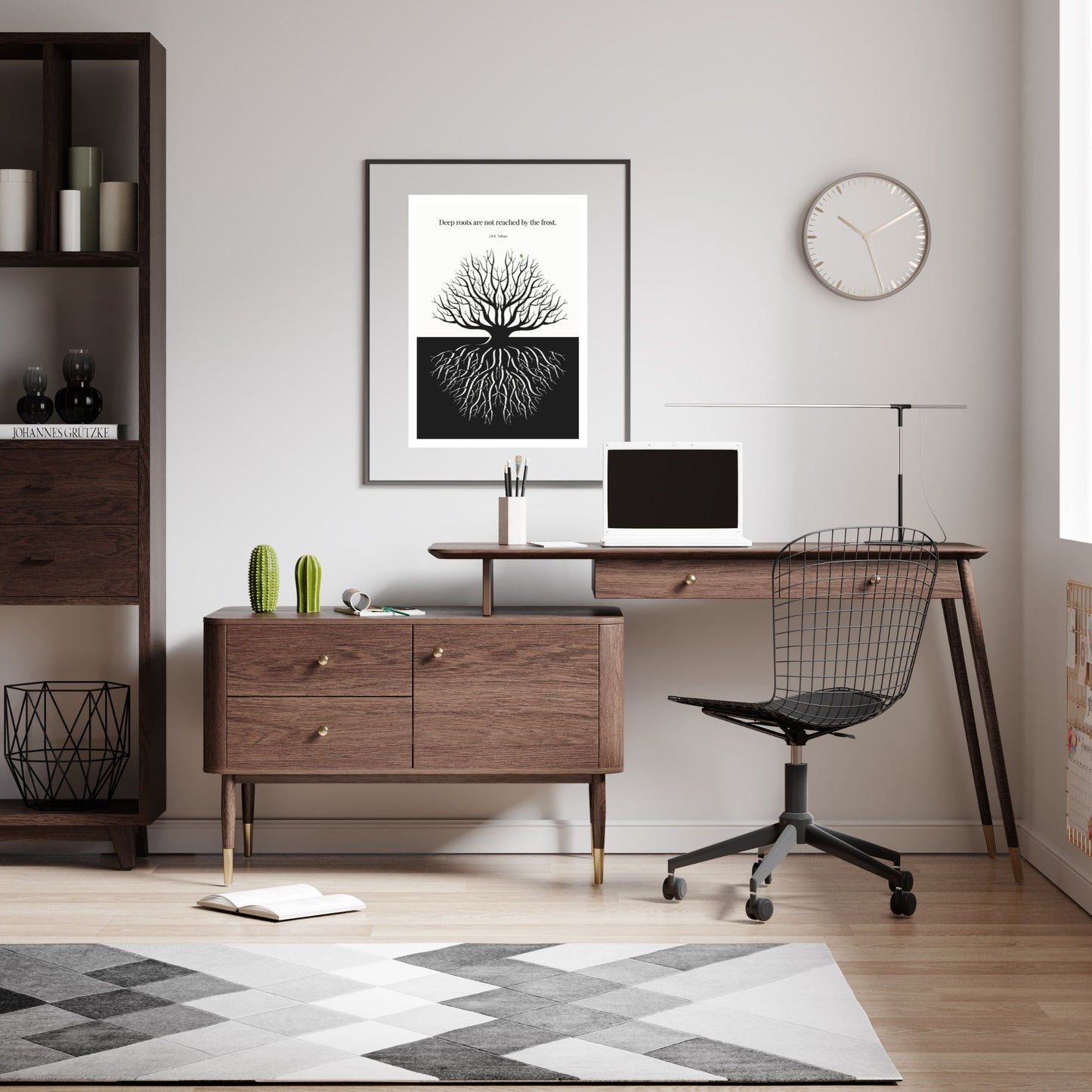 J.R.R. Tolkien Quote Print – "Deep roots are not reached by the frost" Wall Art Poster