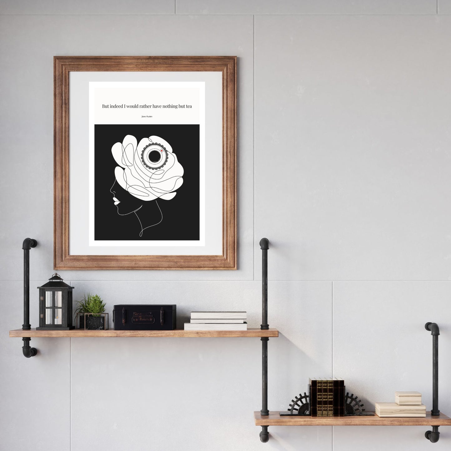 Jane Austen Quote Poster - |"But indeed I would rather have nothing but tea."