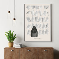 Scattered Pages Poster – "What Mattered Most Rarely Stays Written" Wall Art
