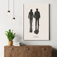 Diverging Shadows Poster – "Left Together, Arrived Alone" Wall Art